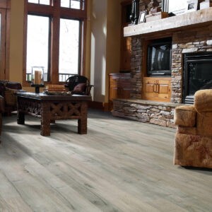 neutral laminate flooring in living room | Flooring Express | Lafayette, IN
