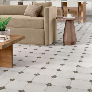 patterned tile floor in living room | Flooring Express | Lafayette, IN