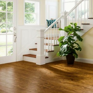 Luxury vinyl tile in entryway and stairways | Flooring Express | Lafayette, IN