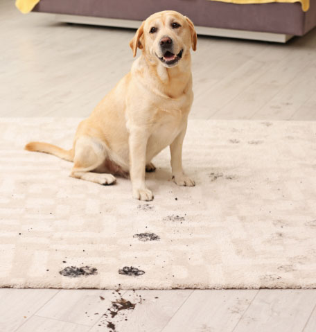 Dirty dog prints across carpet | Flooring Express | Lafayette, IN