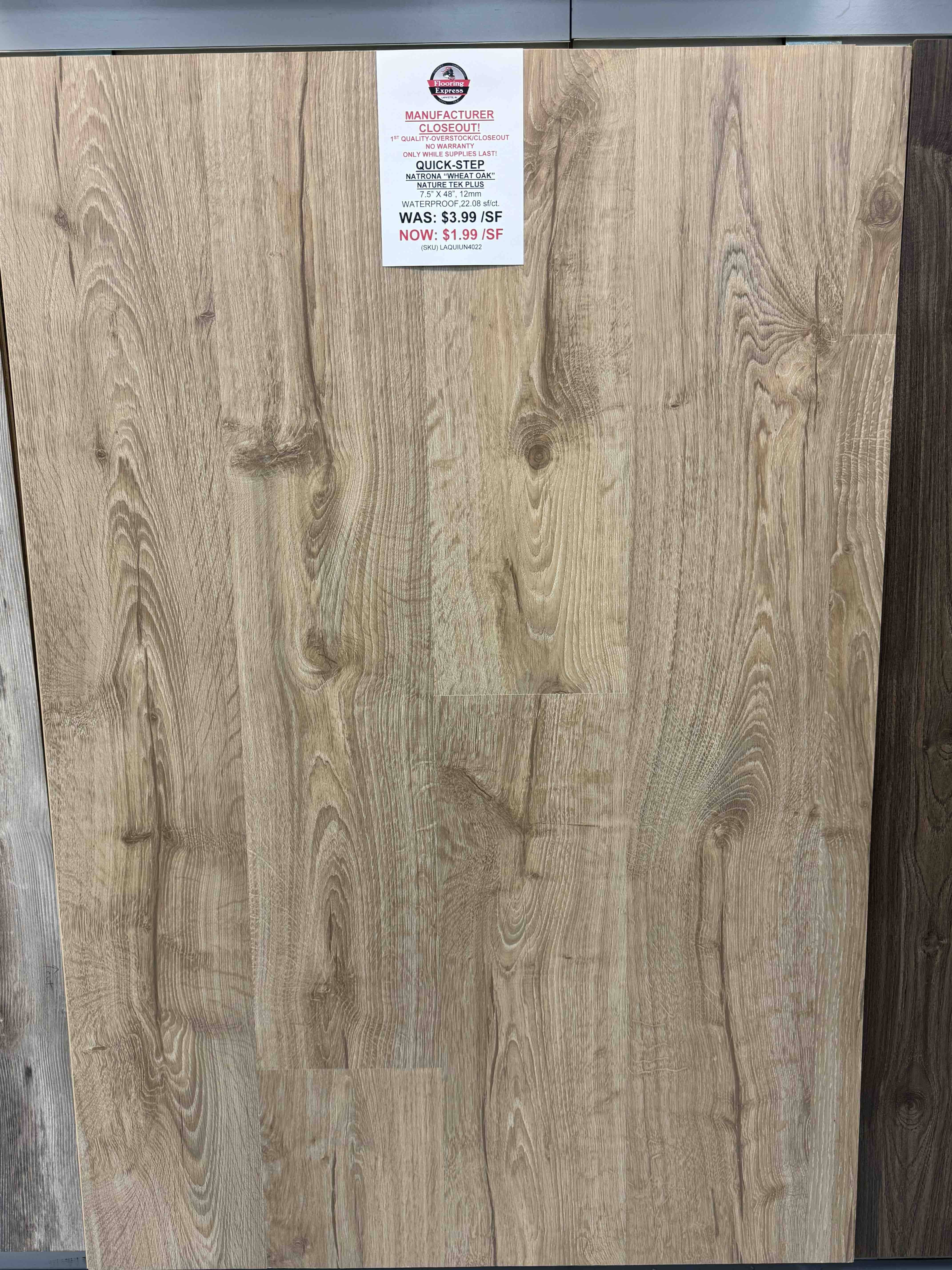 7 QUICK STEP NATURE TEK PLUS NATRONA WHEAT OAK